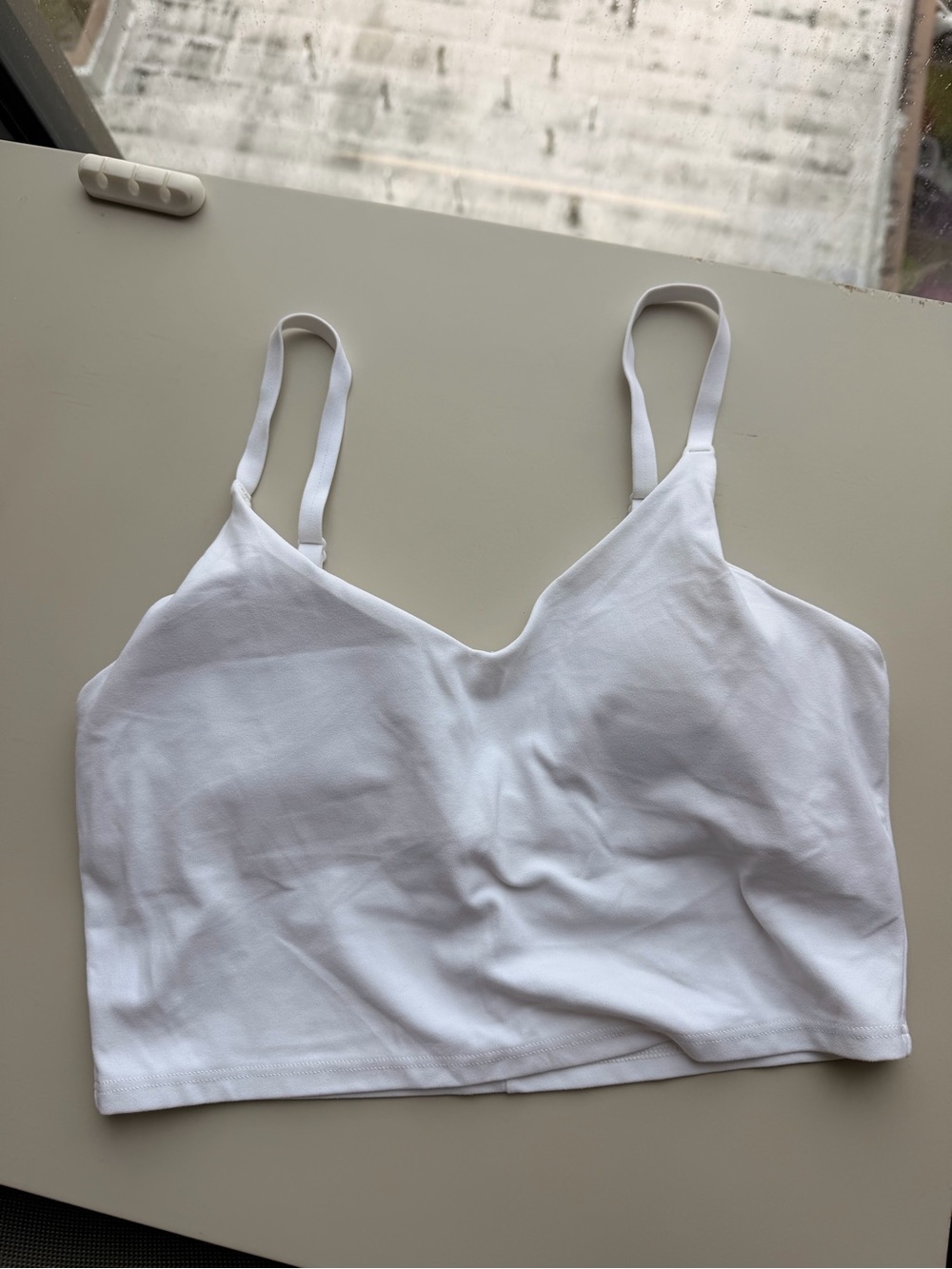Athleta White Cropped Brami Tank with Adjustable Straps